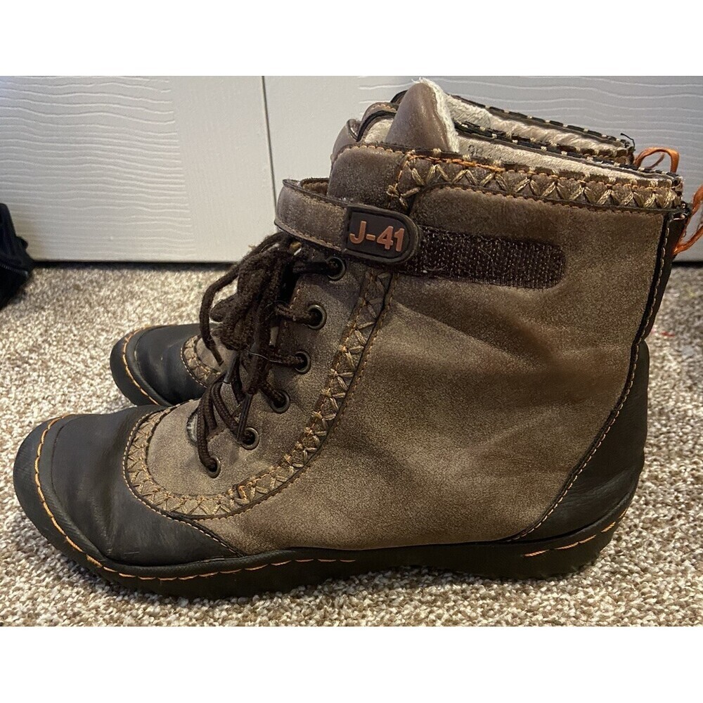 J-41 Hiking Boots Women’s Size 9B Brown Vegan Upper Lace Up Ankle Bootie